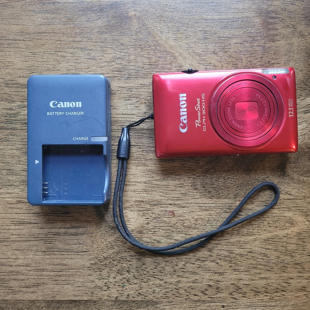 Canon Red Digital Camera with Charger